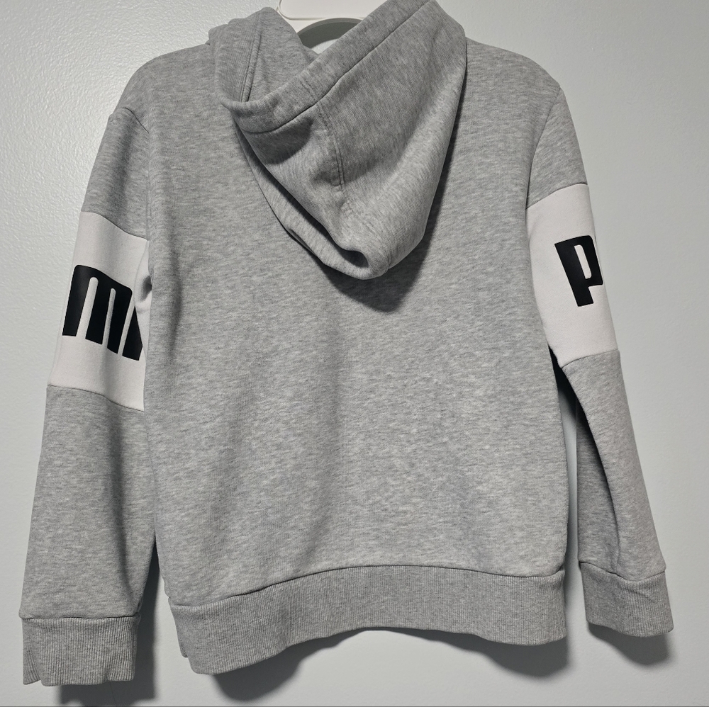 Puma Youth Boy's Size 7-8 Hoodie in Gray and White - Picture 5 of 11